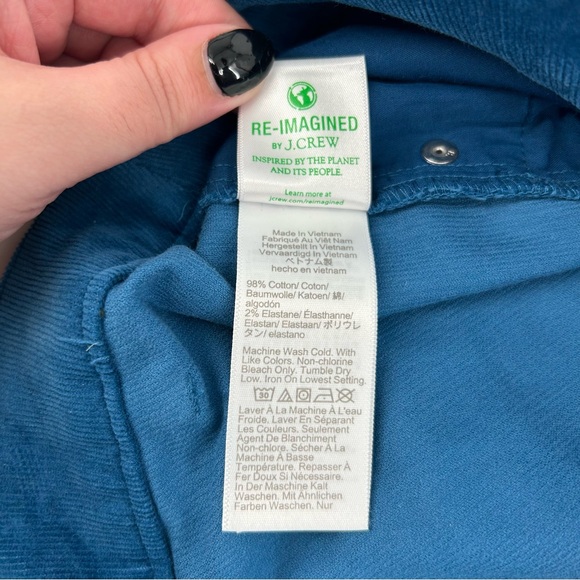 NWT J. Crew Factory Corduroy High-Rise Wide-Leg Cropped Pant in Seaport Blue 34 - Picture 11 of 11